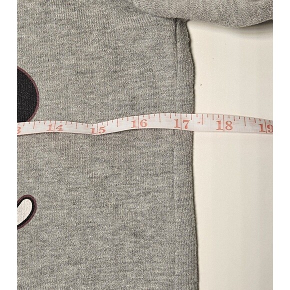 Retro Official Disney Mickey Mouse Sweatshirt  Small Gray White Stripes - Picture 4 of 5